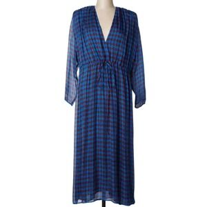 Roseanna Paris NWT Silk Geometric Plaid Midi Dress Sz 34 US 2 Parisian‎ Chic